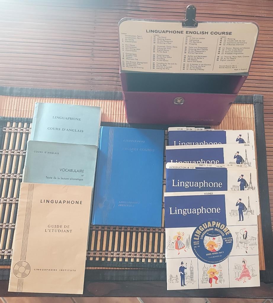 Cours d'anglais complet (45 tours) - Linguaphone, Ophalen of Verzenden, Zo goed als nieuw