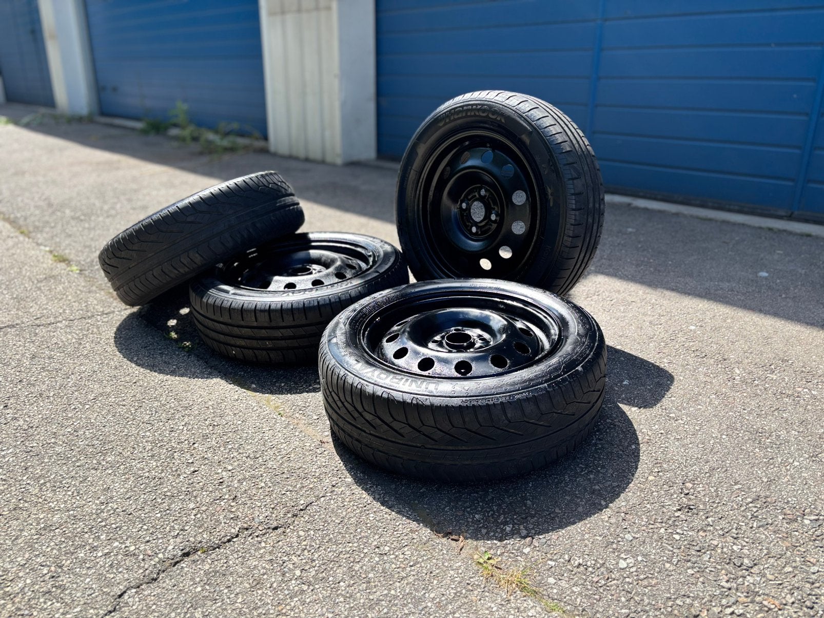Kit jantes Tole avec pneus 185/55/15, Enlèvement, Utilisé, Honda