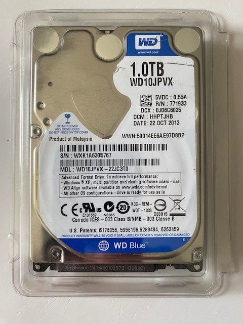 Western Digital SATA 2,5" HD 1TB, Computers en Software, Harde schijven, Ophalen, Laptop, SATA