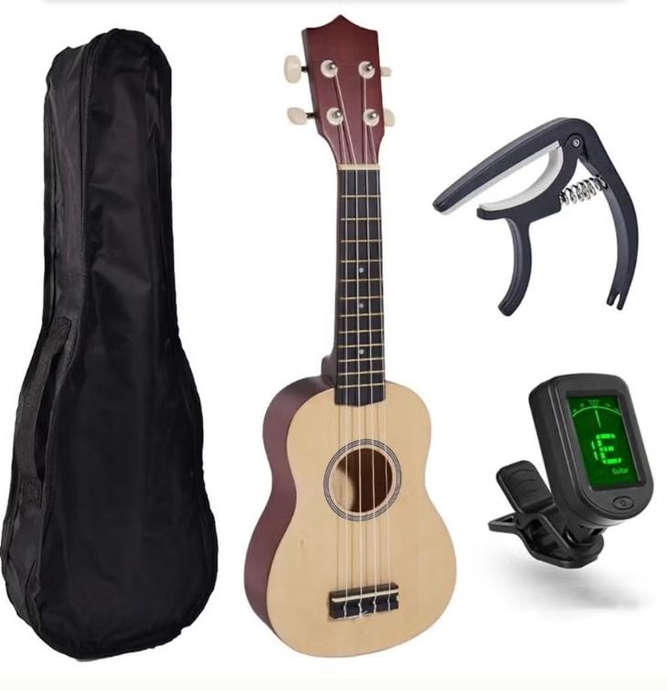 Sopraan 21 inch ukulele set inclusief tas, tuner en capo, Ophalen of Verzenden, Nieuw