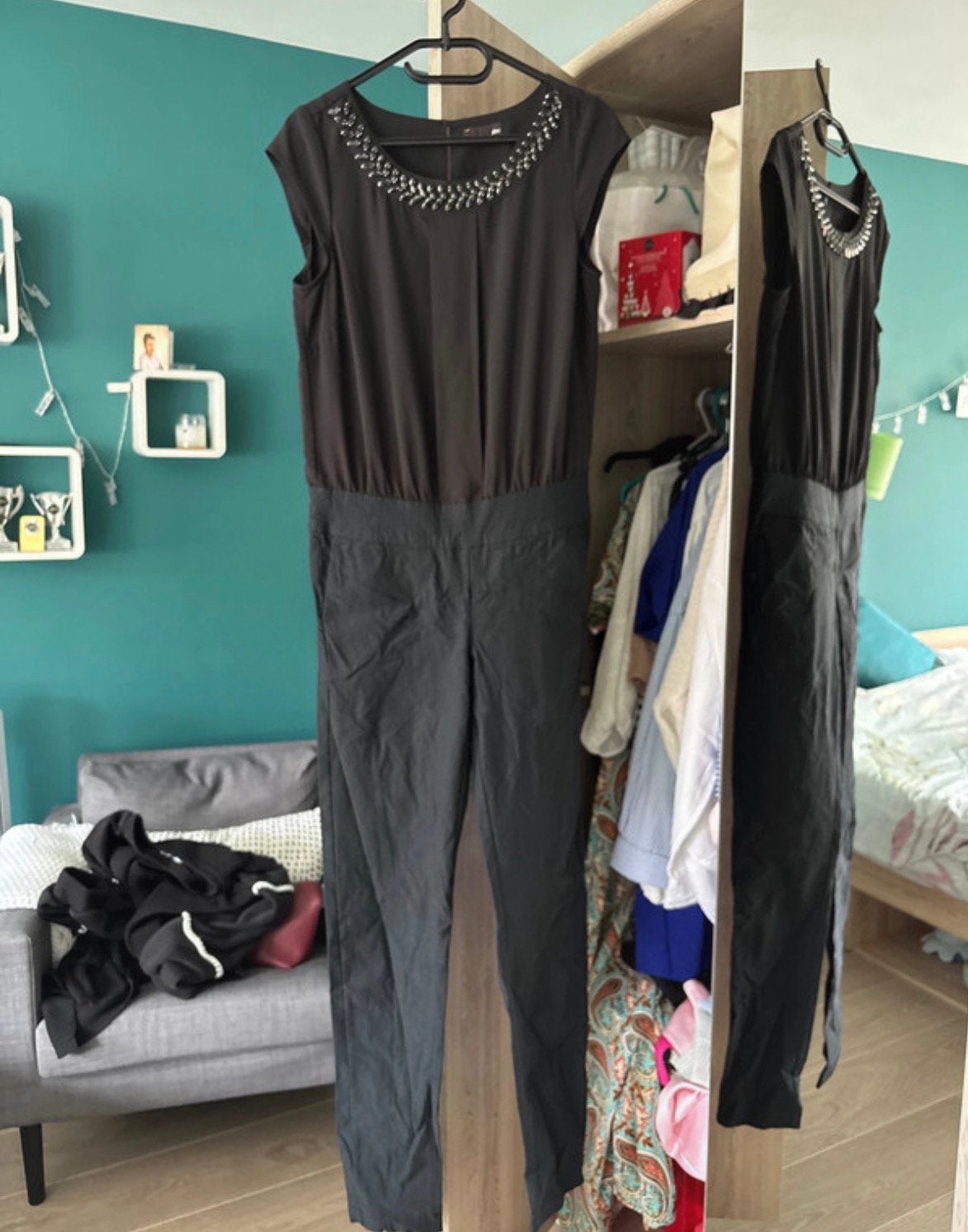Zwarte jumpsuit, Kleding | Dames, Jumpsuits, Ophalen of Verzenden, Zo goed als nieuw, Maat 36 (S), Zwart