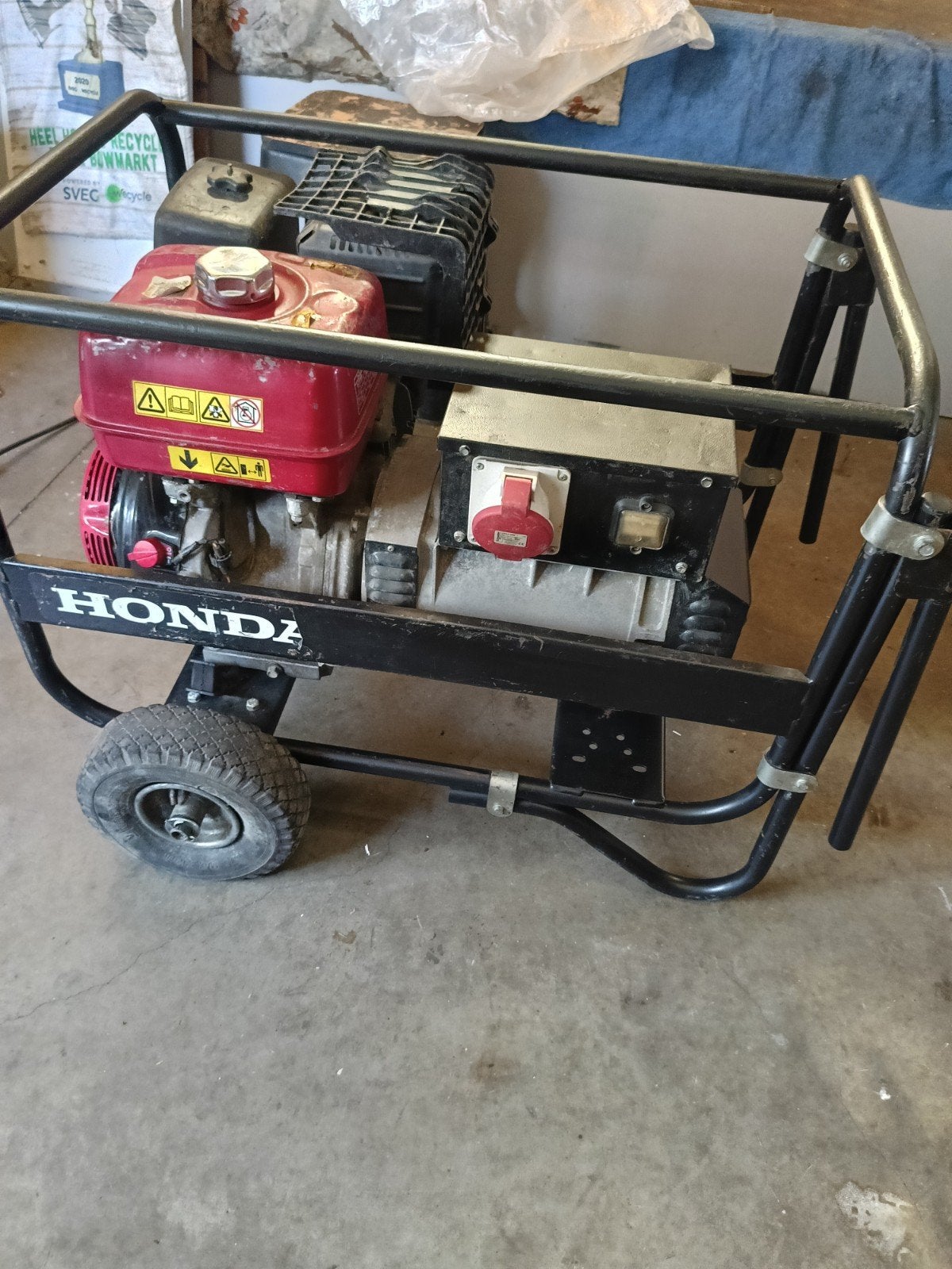 honda 7kva stroomgroep, Ophalen