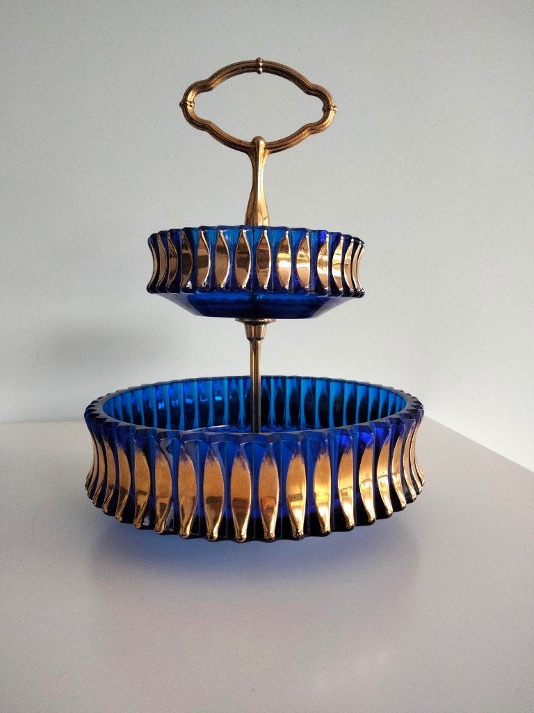 1970s vintage design Walther glass glazen schaal, Enlèvement ou Envoi, Maison et Meubles