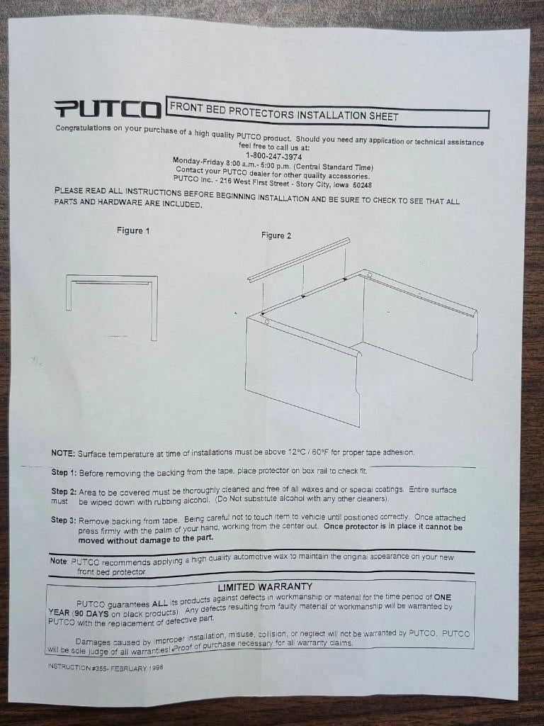 putco part nr 51135 bescherming laadbak Dodge Dakota pu, Ophalen, Nieuw, Voor, Amerikaanse onderdelen