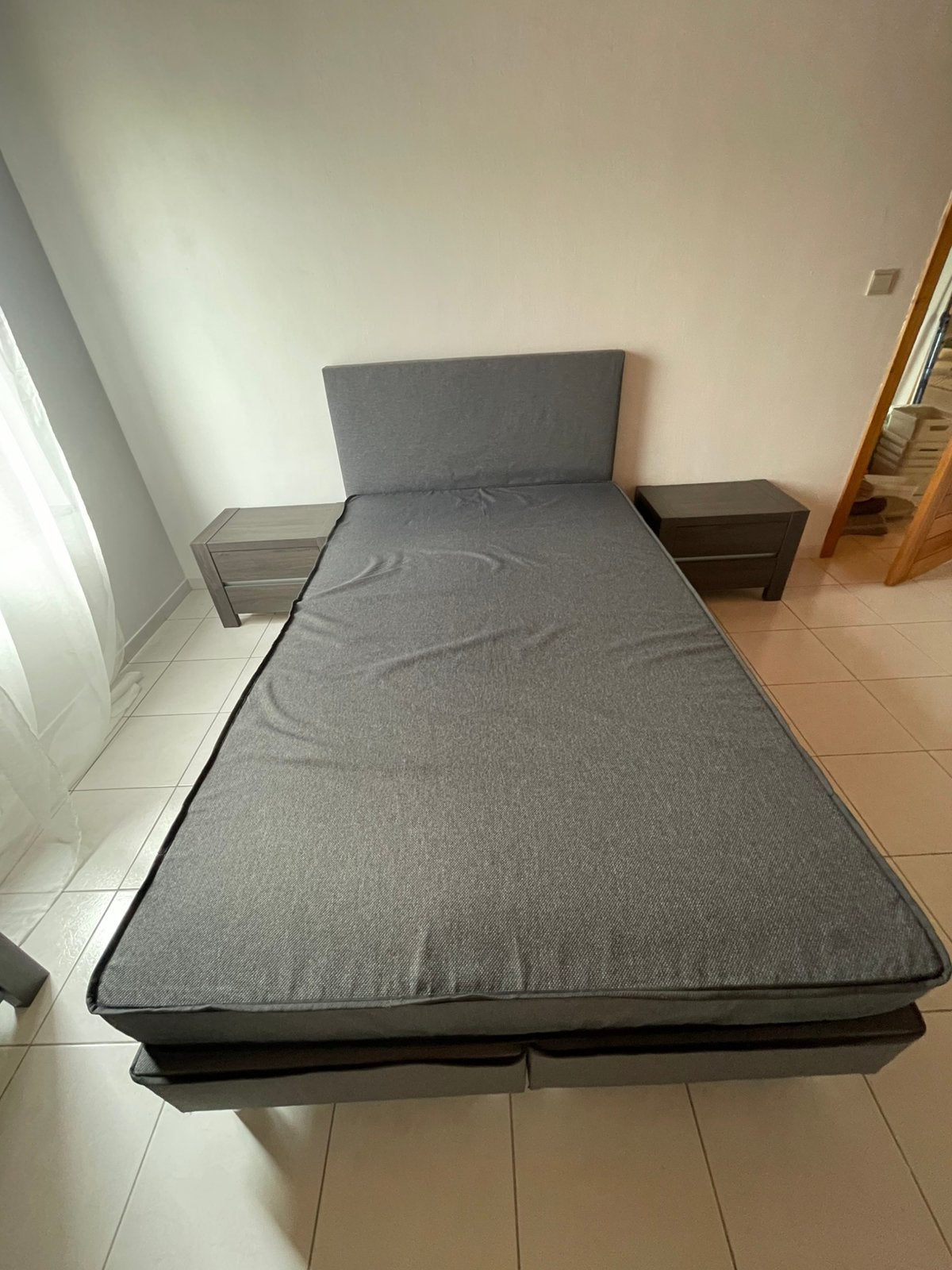 Boxspring bed twijfelaar, Ophalen, Zo goed als nieuw, Twijfelaar