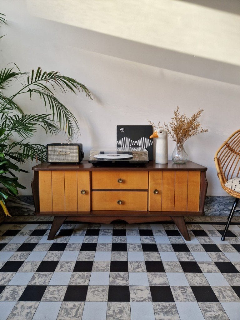 Vintage sixties dressoir | tv-platenspeler meubel | kast, Huis en Inrichting, Ophalen, Gebruikt, Vintage, 25 tot 50 cm