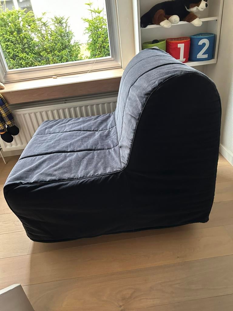 Slaapbank, 190 cm ou moins, Noir, Une personne, Comme neuf