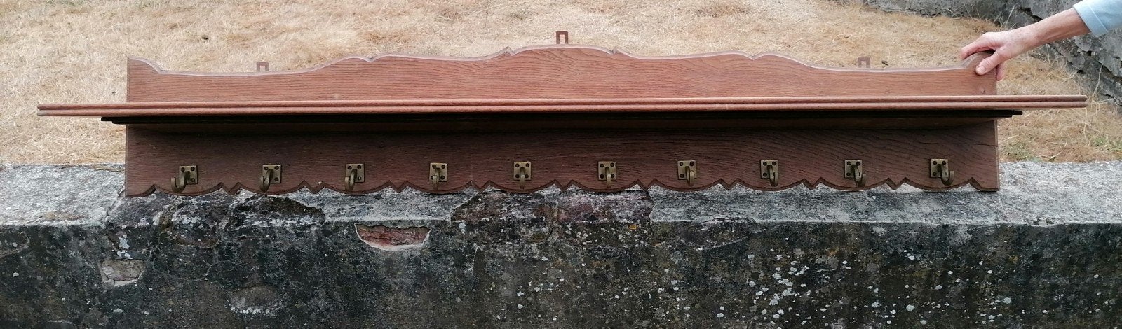 Eiken kapstok met 10 haken, Ophalen