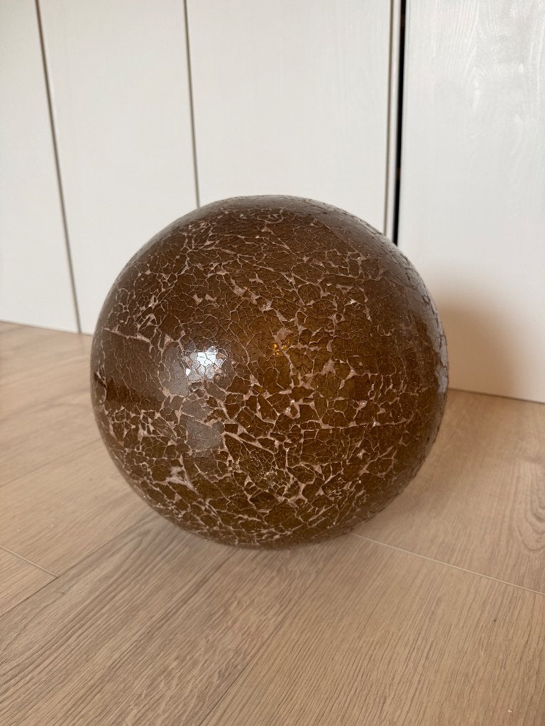 Decoratieve craquelé bol – bruin, Verre, Comme neuf, Enlèvement, Brun