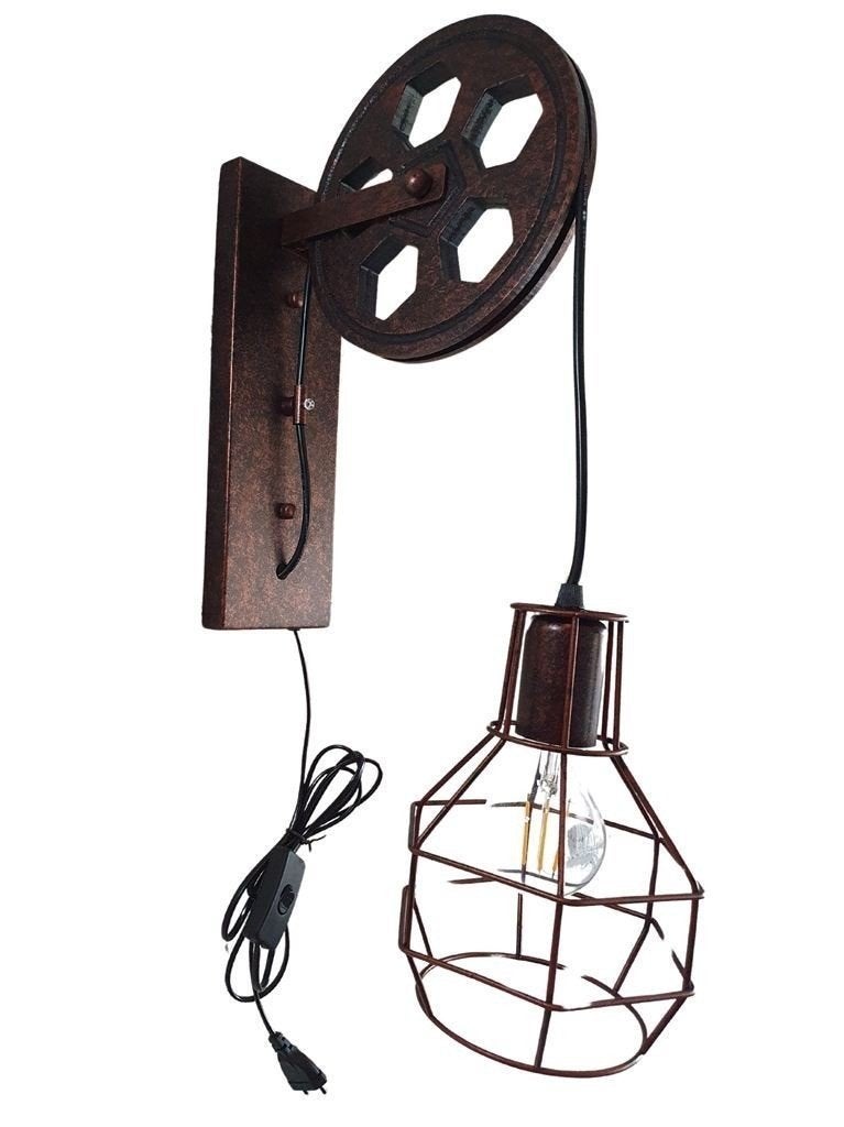 Industriële Wandlamp - Incl. Stekker en Schakelaar, Ophalen of Verzenden, Nieuw, Wandlamp, Met schakelaar