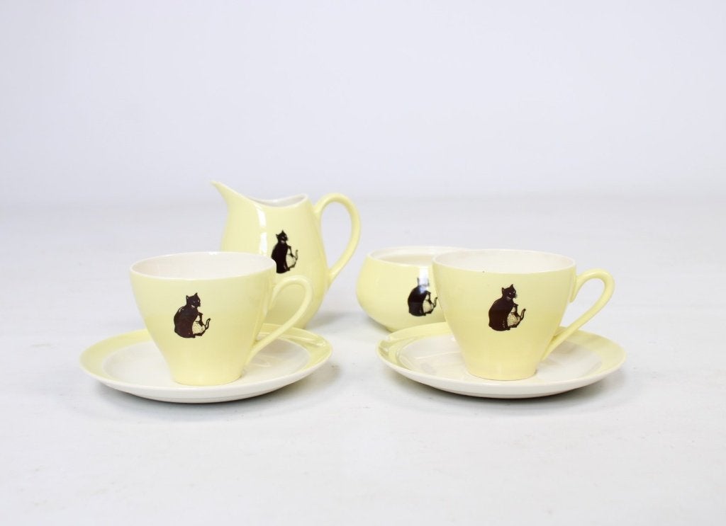 vintage kopjes 'chat noir - zwarte kat', Ophalen of Verzenden