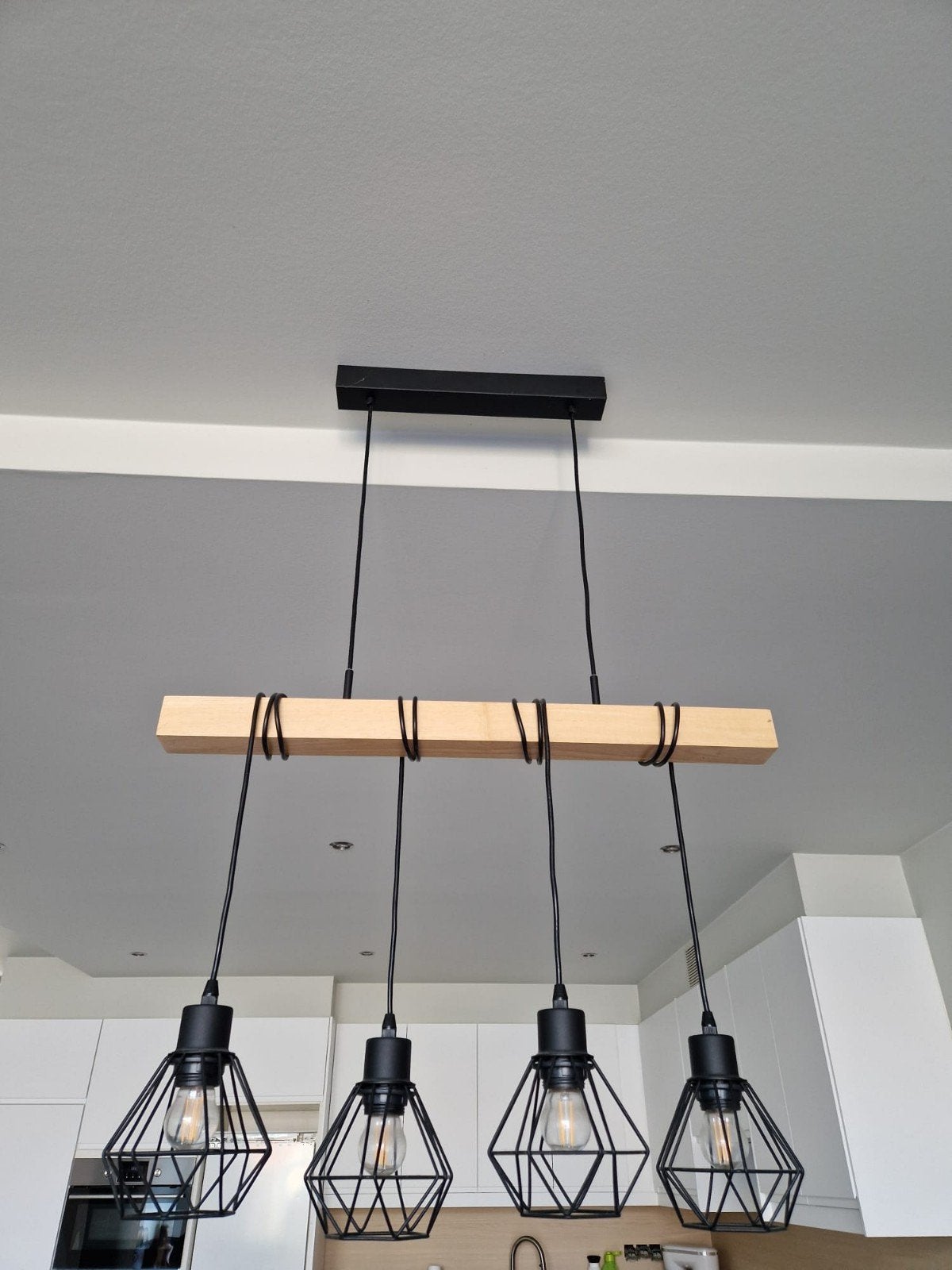 hanglamp EGLO Townshend, Ophalen, Zo goed als nieuw, Hout, E27 (groot)