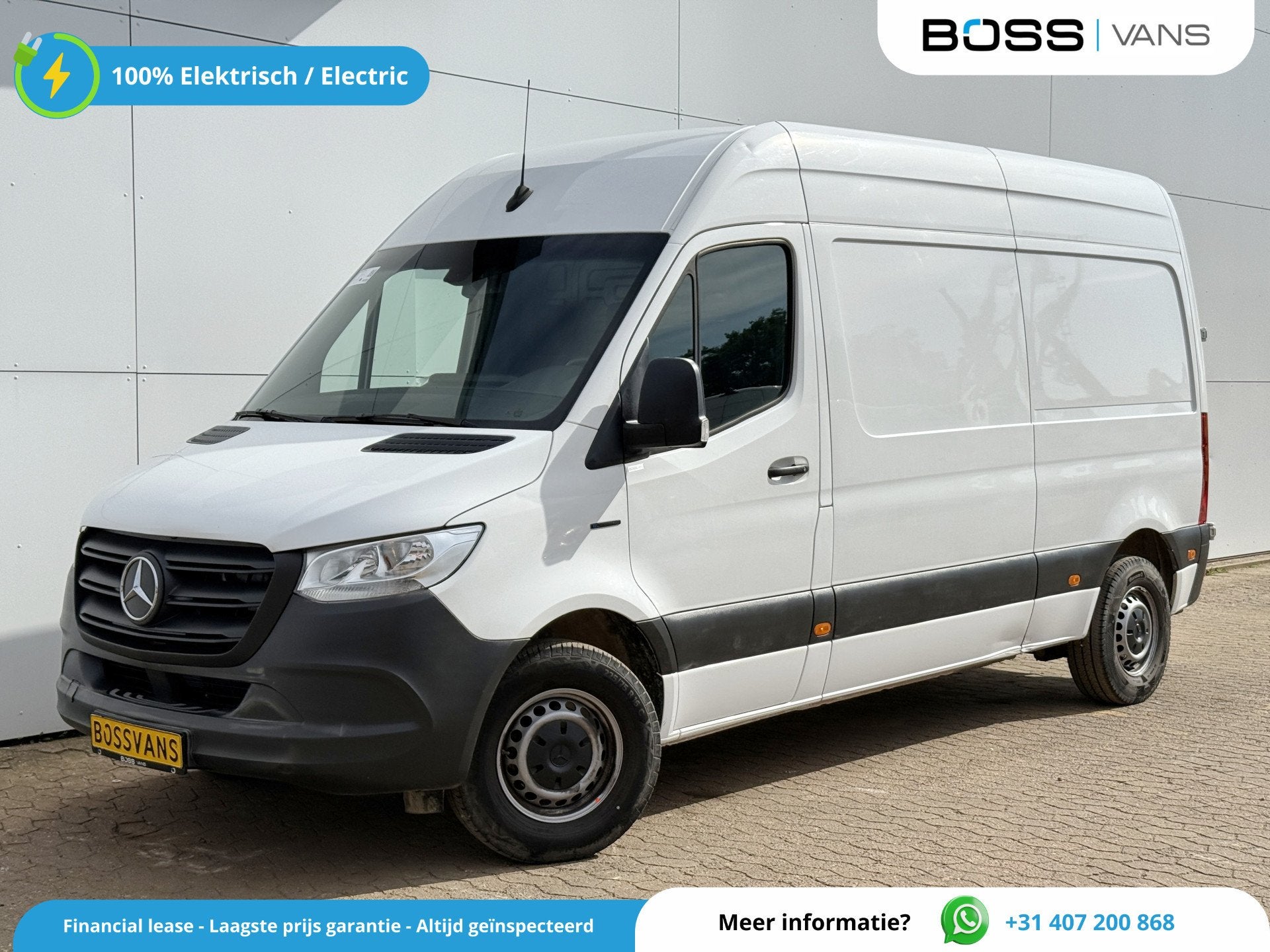 Mercedes-Benz eSprinter 312 55kWh L2H2 Elektrisch 168km WLTP, Stof, Gebruikt, Zwart, 116 pk