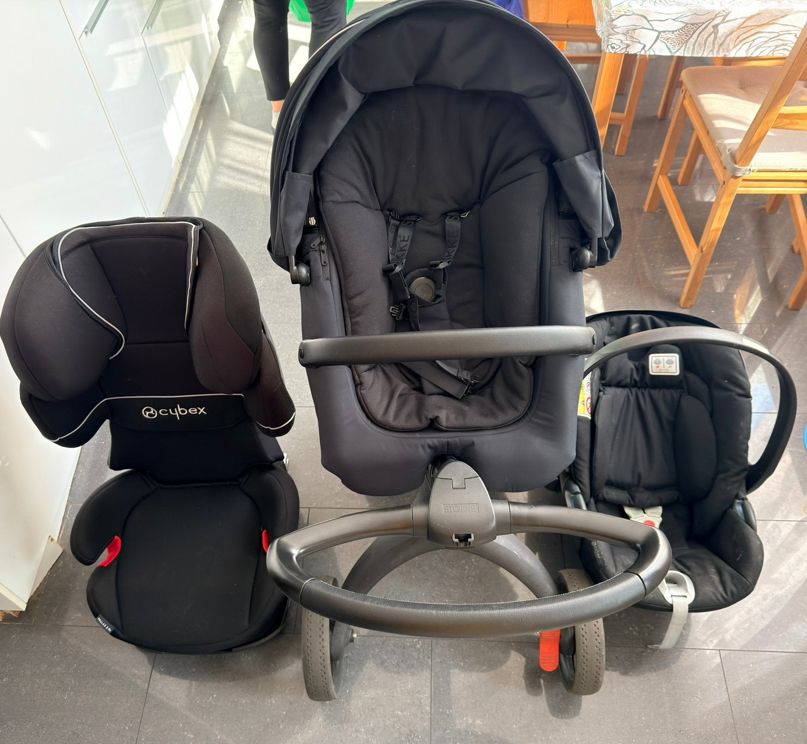 Poussette Stokke + Maxi-Cosi + siège auto Cybex, Enfants & Bébés, Enlèvement, Comme neuf, Poussette, Maxi-Cosi