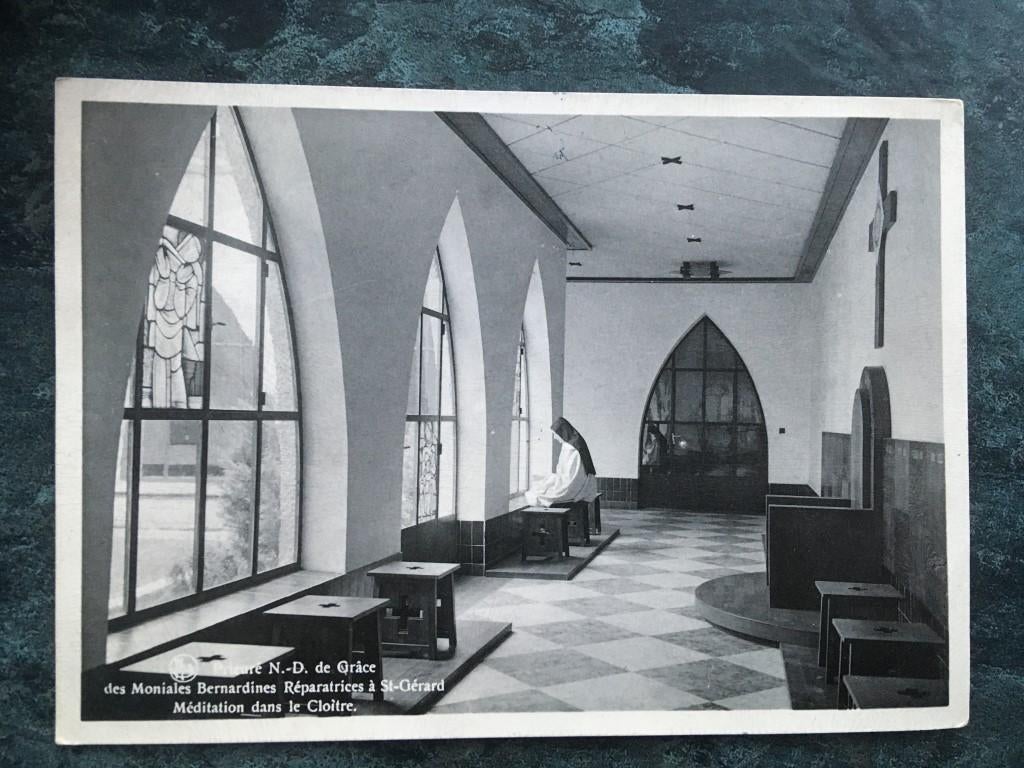 postkaart Saint Gérard - gebed in klooster, Verzamelen, Postkaarten | België, Ophalen of Verzenden, Namen