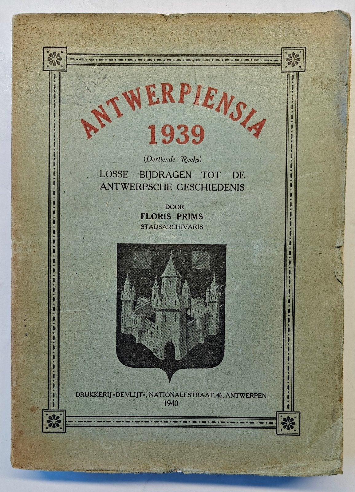 Anvers 1939, (1940), Antiquités & Art, Antiquités | Livres & Manuscrits, Enlèvement ou Envoi