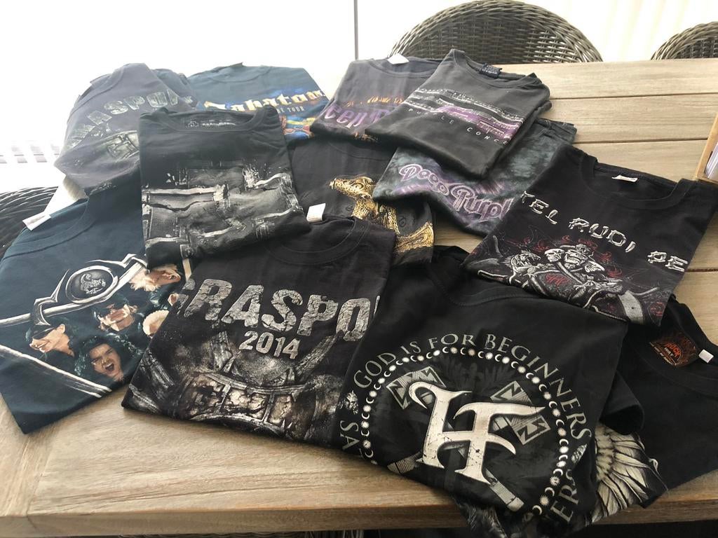 Assortiment hardrock t shirts, Enlèvement, Porté, Taille 56/58 (XL), Noir