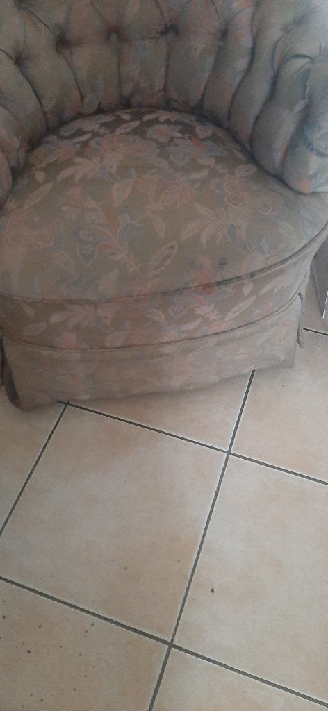 Fauteuil crapaud, Enlèvement, Utilisé, Tissus