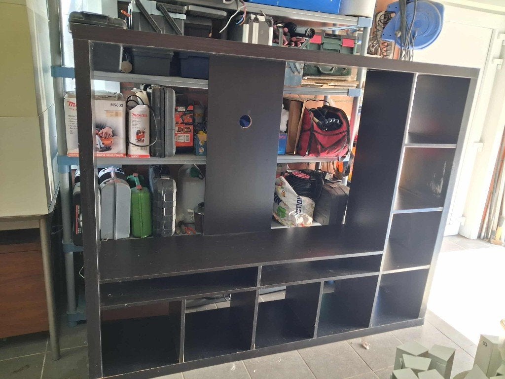 tv kast ikea donker bruin 183x39x147 cm nieuwprijs 229 euro, Huis en Inrichting, Ophalen, Gebruikt