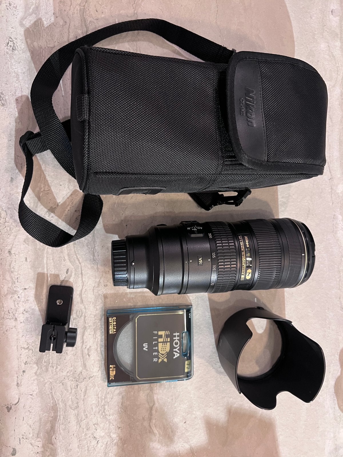 AF-S nikkor 70-200mm f/2.8G ED VR II, Ophalen, Zo goed als nieuw, Accessoires
