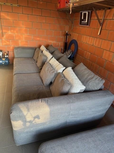 Zetel + Poef (GEREINIGD), Ophalen, 250 tot 300 cm, Gebruikt, 125 tot 150 cm