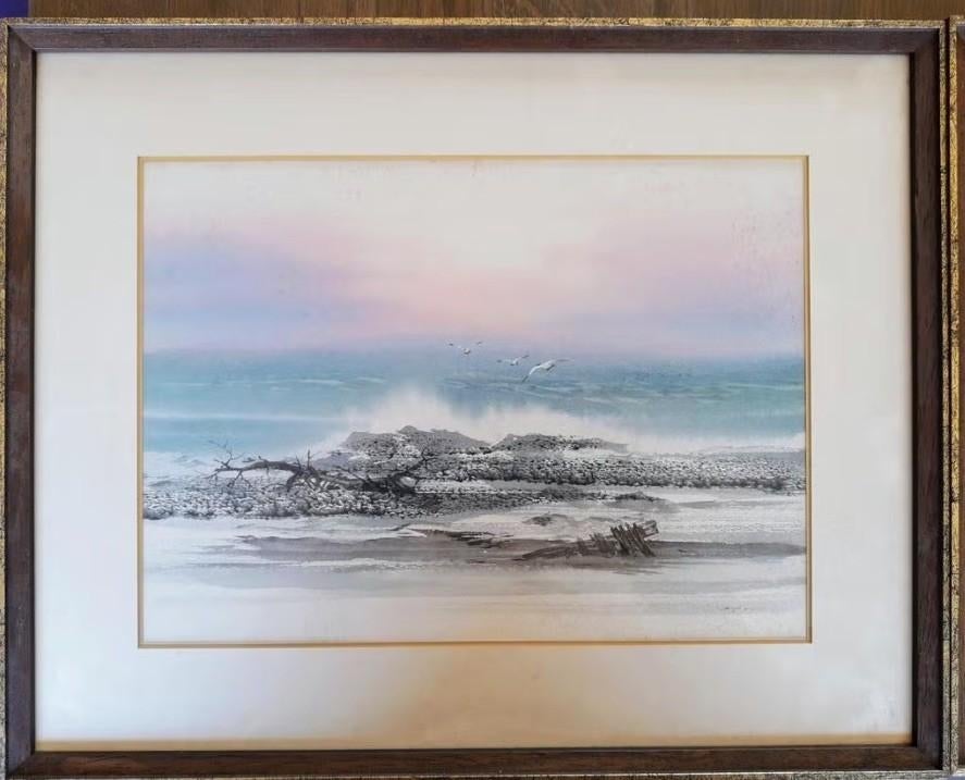 2 aquarellen zeezicht, Antiek en Kunst, Ophalen of Verzenden