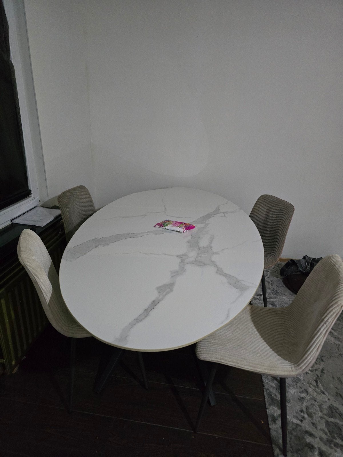 PR LIVING Bisel oval dining table ceramic, Maison & Meubles, Enlèvement ou Envoi