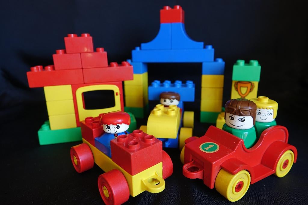Lego Duplo vintage sets 2369 + 2620 Race wagen, Gebruikt, Ophalen of Verzenden, Compleet, Duplo