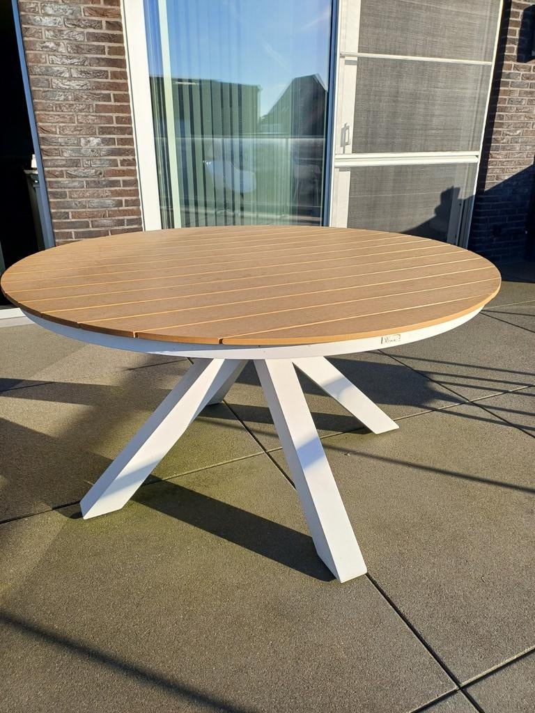 Tuintafel rond + 6 stoelen Exterioo, Tuin en Terras, Tuintafels, Ophalen, Rond
