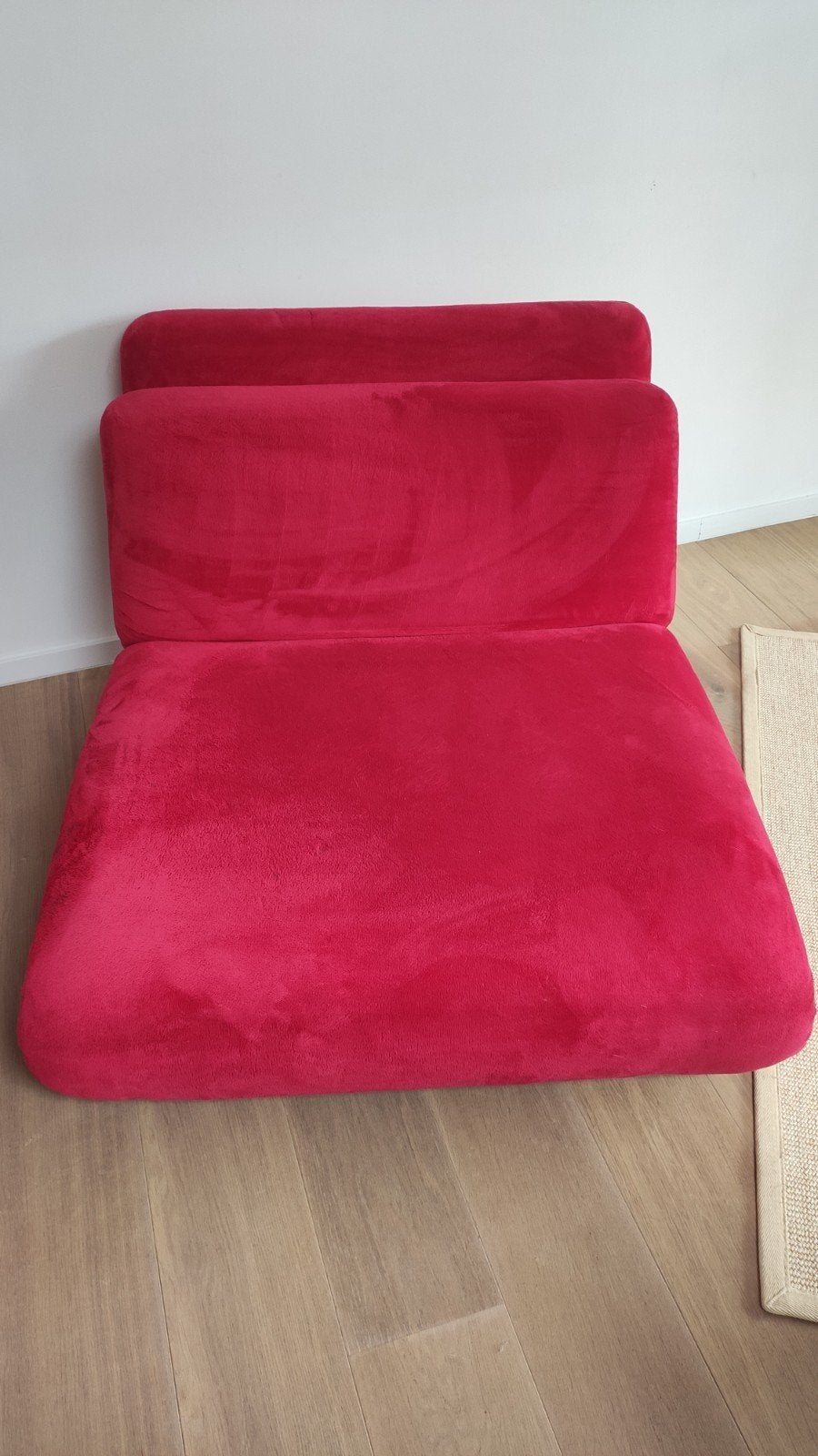 Canapé/matelas en tissu rouge, Enlèvement, Utilisé, Une personne, Rouge