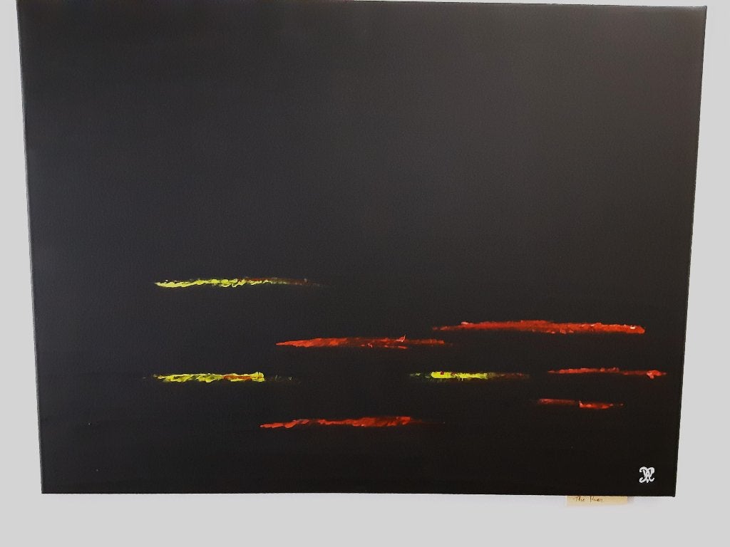 Peinture abstraite « La rivière », (80x60 cm), Enlèvement