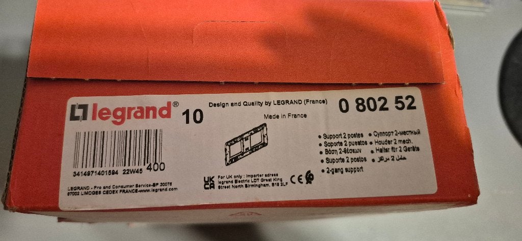 LeGrand 0 802 52 Support 2 postes lot de 10, Bricolage & Construction, Quincaillerie & Fixations, Enlèvement ou Envoi, Neuf, Autres types