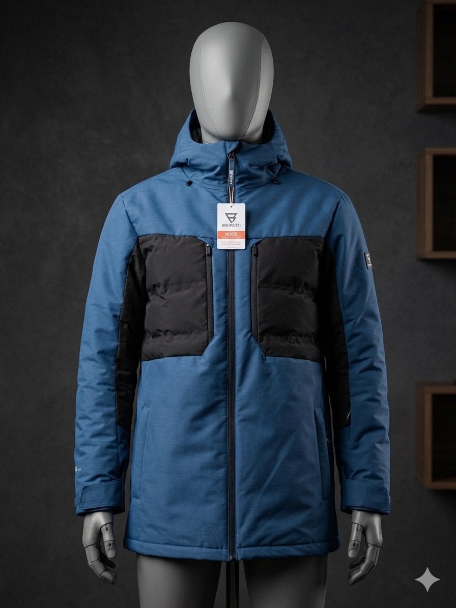 Brunotti ski-jas voor heren L NEW label — blauw/zwart, Ophalen of Verzenden, Nieuw, Maat 52/54 (L), Blauw