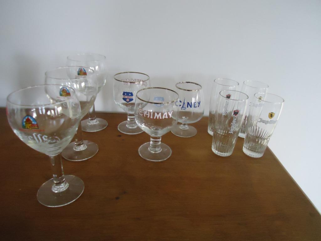 VERRES  LEFFE-CHIMAY-CINEY-JUPILER, Enlèvement ou Envoi, Utilisé, Verre ou Verres, Leffe