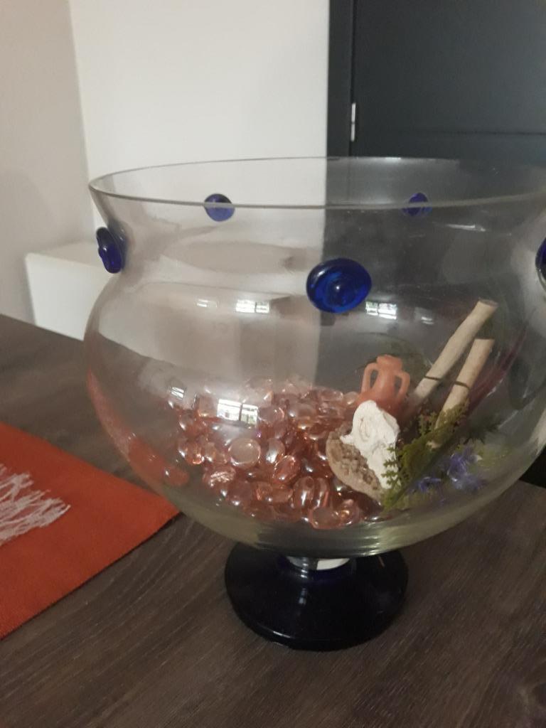 visbokaal met garniering, Dieren en Toebehoren, Ophalen, Zo goed als nieuw, Leeg aquarium