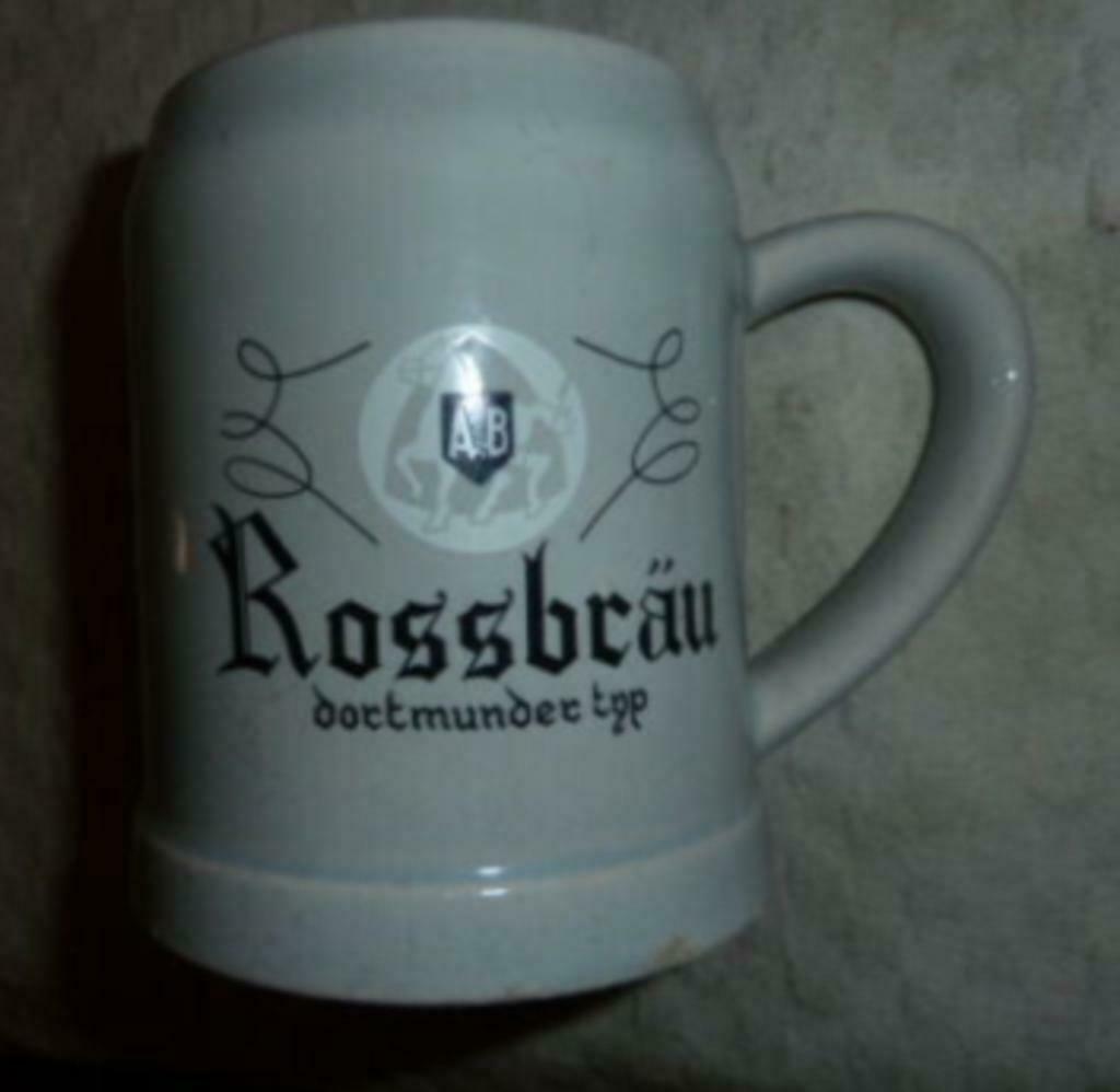 #J bier glas /stenen pul ROSSBRÄU Dortmunder Typ Anglo Belge, Collections, Verres & Petits Verres, Enlèvement ou Envoi, Utilisé