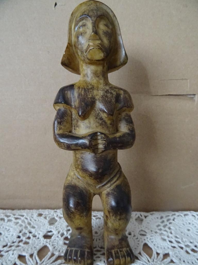 Afrikaans beeld vruchtbaarheidsbeeld Luba DRC 18cm 1970, Antiek en Kunst, Ophalen of Verzenden