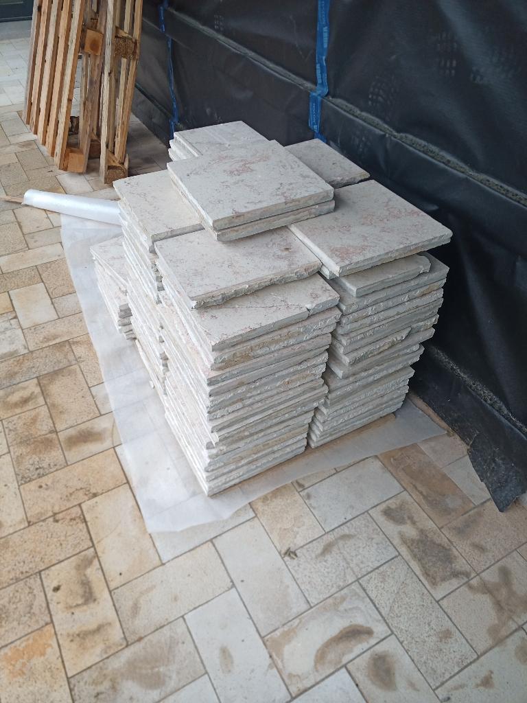 Carrelage granito terrazzo 30x30x3 imitation marbre blanc, 20 à 40 cm, Carrelage de sol, Enlèvement, Utilisé