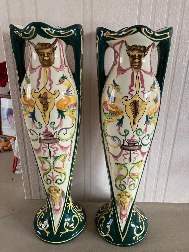 MAJOLICA vazen, Antiek en Kunst, Ophalen of Verzenden