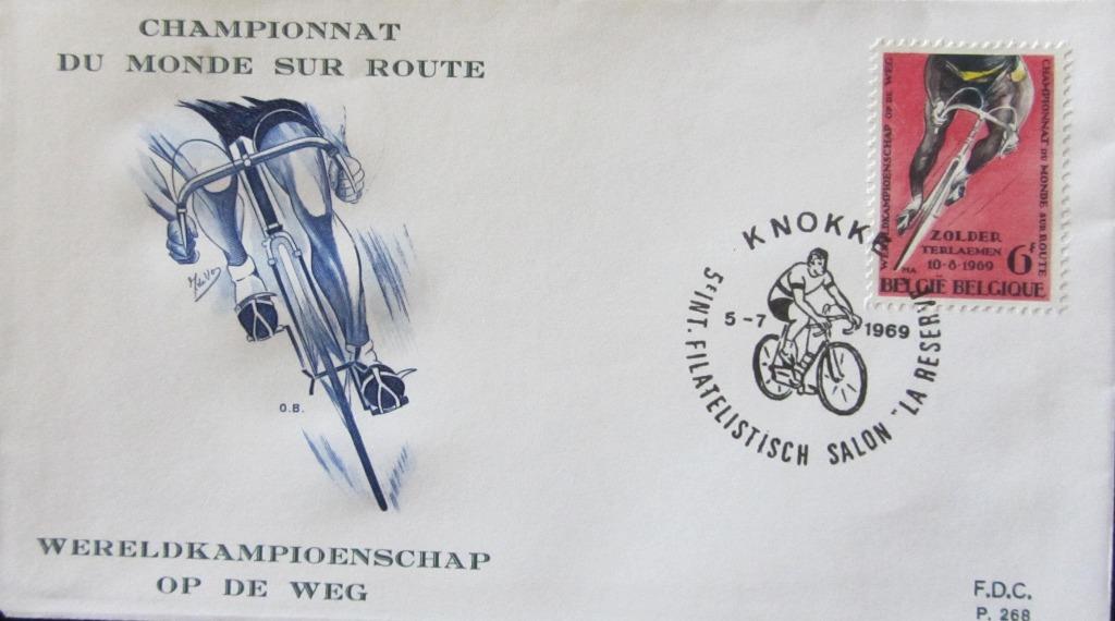 WIELRENNEN- WERELDKAMPIOENSCHAPPEN OP DE WEG 1969, Postzegels en Munten, Ophalen of Verzenden, Gestempeld, Sport