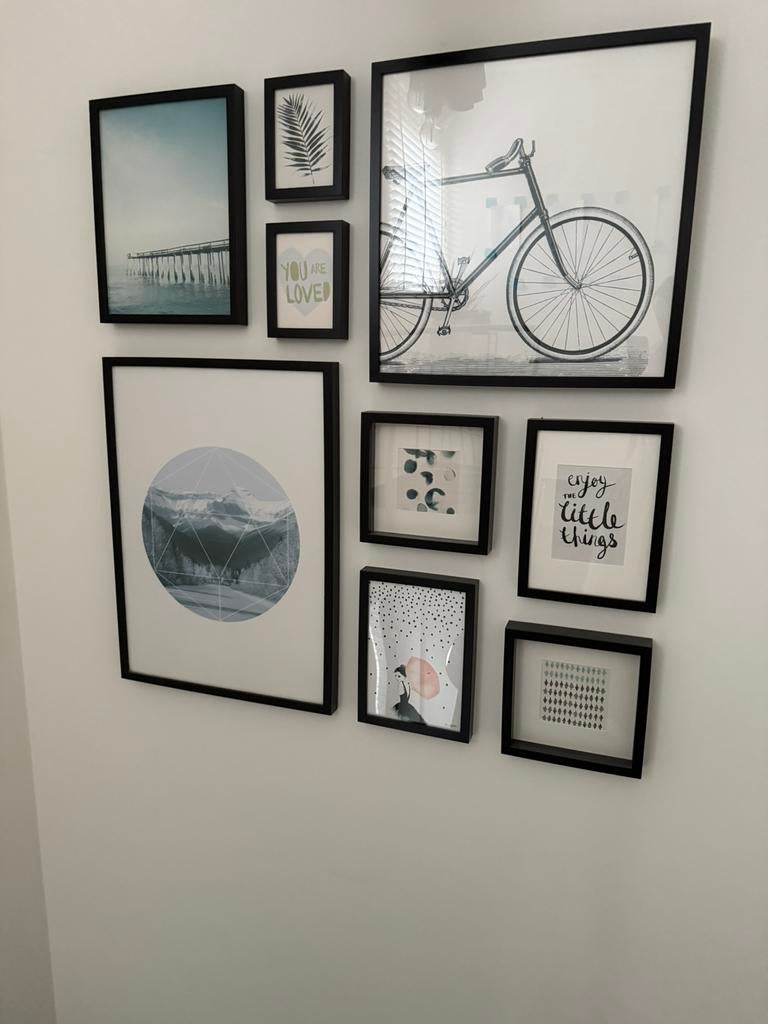 Fotolijsten IKEA (RöDALM) met posters erin, Ophalen, Zo goed als nieuw