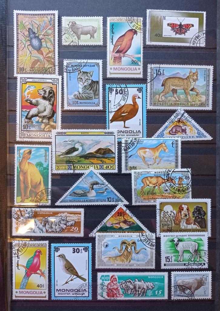 Mongolië – dieren – 96 gestempelde postzegels, Postzegels en Munten, Verzenden, Gestempeld, Dier of Natuur