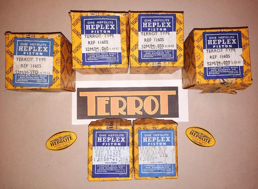 Terrot zuiger 11605 52 mm en 11028 48mm Hepolite NOS, Motoren, Onderdelen | Oldtimers, Nieuw, Ophalen of Verzenden