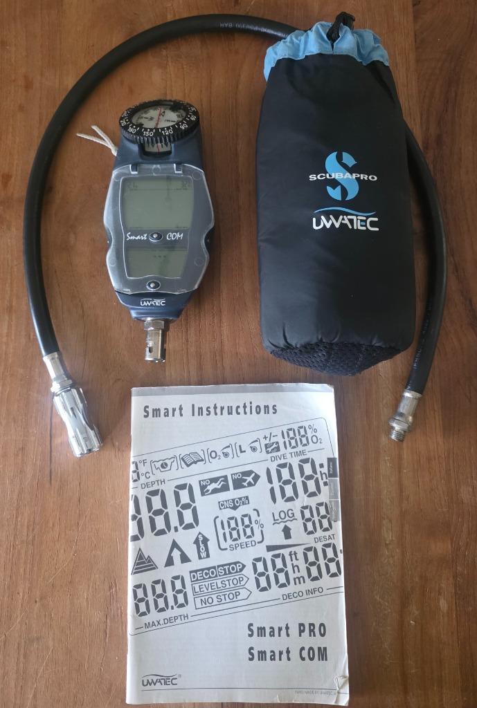 Duikcomputer Uwatec Smart Com, flesdruk, nitrox, Watersport en Boten, Duiken, Ophalen, Gebruikt, Duikcomputer