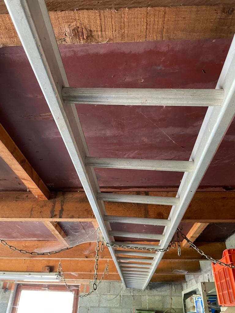Plukladder Petry 36 treden, Doe-het-zelf en Bouw, Ladders en Trappen, Zo goed als nieuw, Ladder, Ophalen