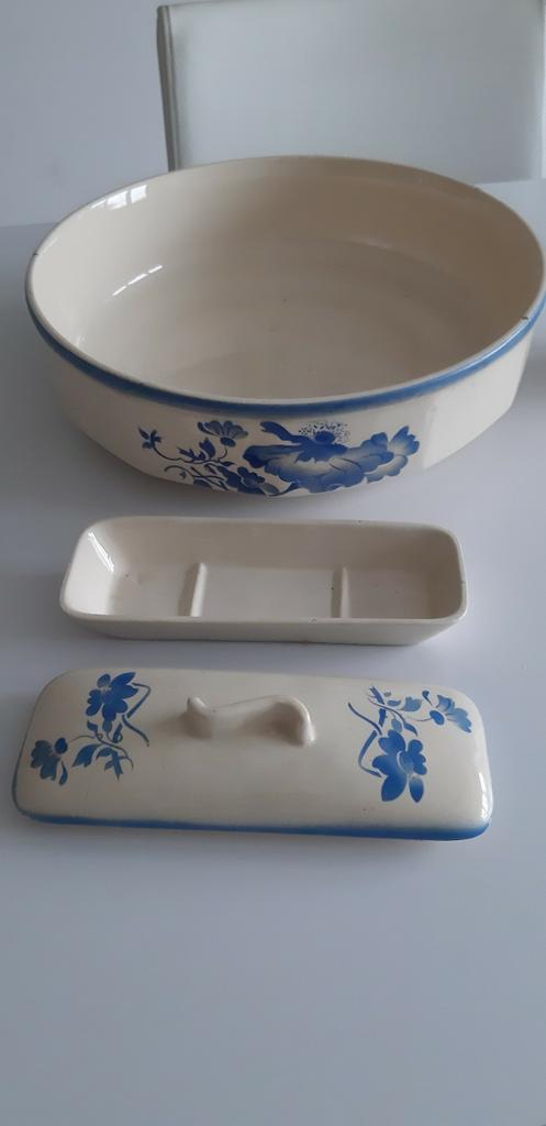 Antieken waskom+schaaltje met deksel. Genummerd 1830, Ophalen of Verzenden