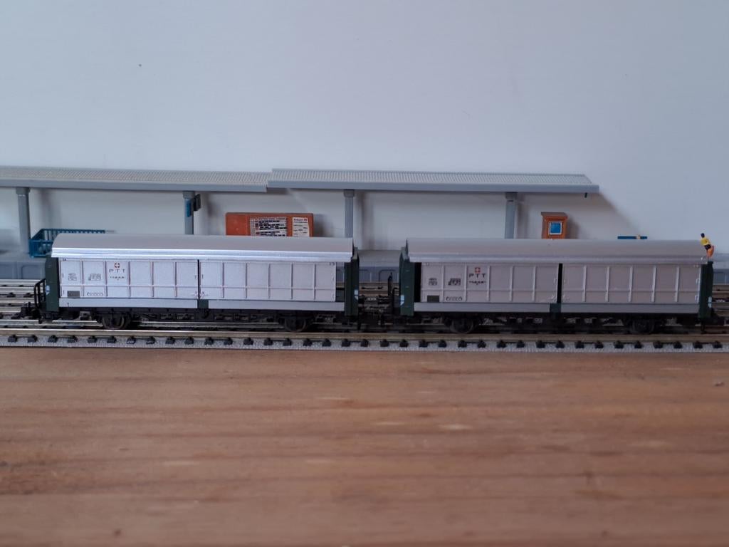 N schaal fleischmann piccolo postwagon Zwitserse spoorwegen, Hobby en Vrije tijd, Ophalen of Verzenden, Fleischmann