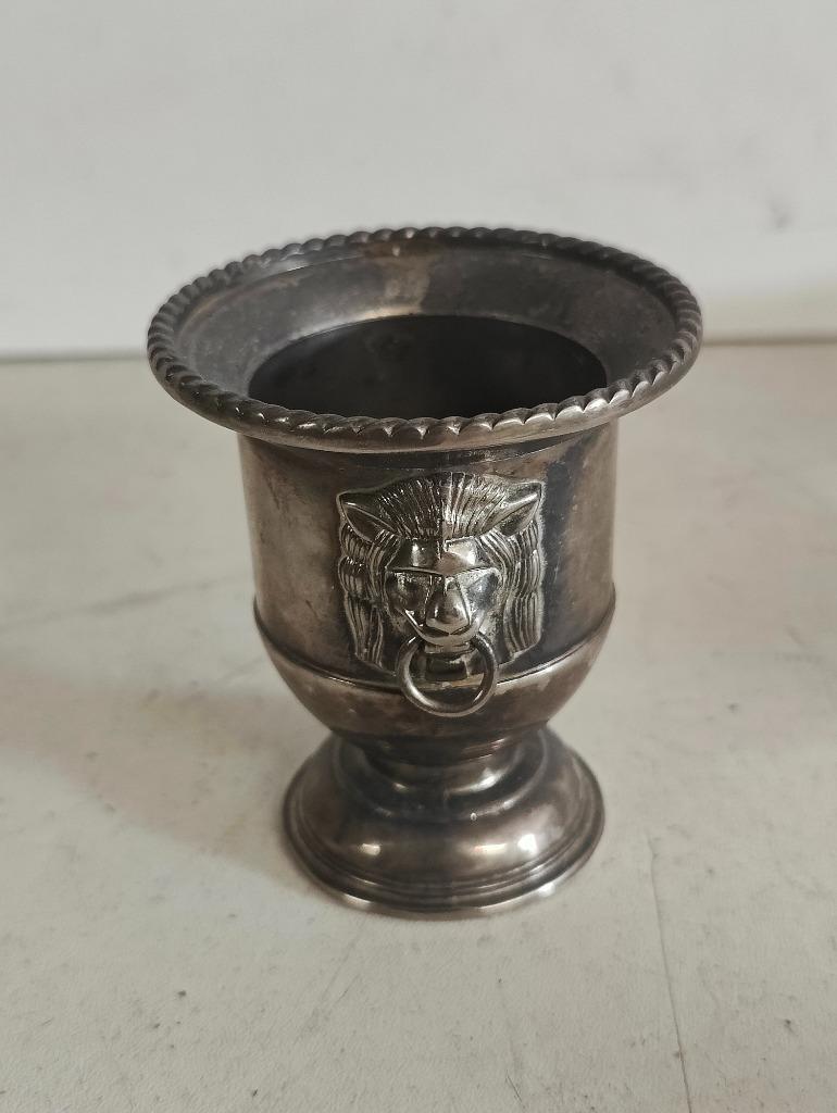 Tandenstokerhouder in zilver met leeuwenkop en ringen, Ophalen of Verzenden, Zilver