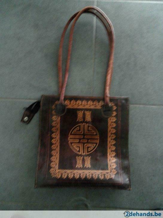 Chinese handtas, Ophalen of Verzenden, Gebruikt, Bruin