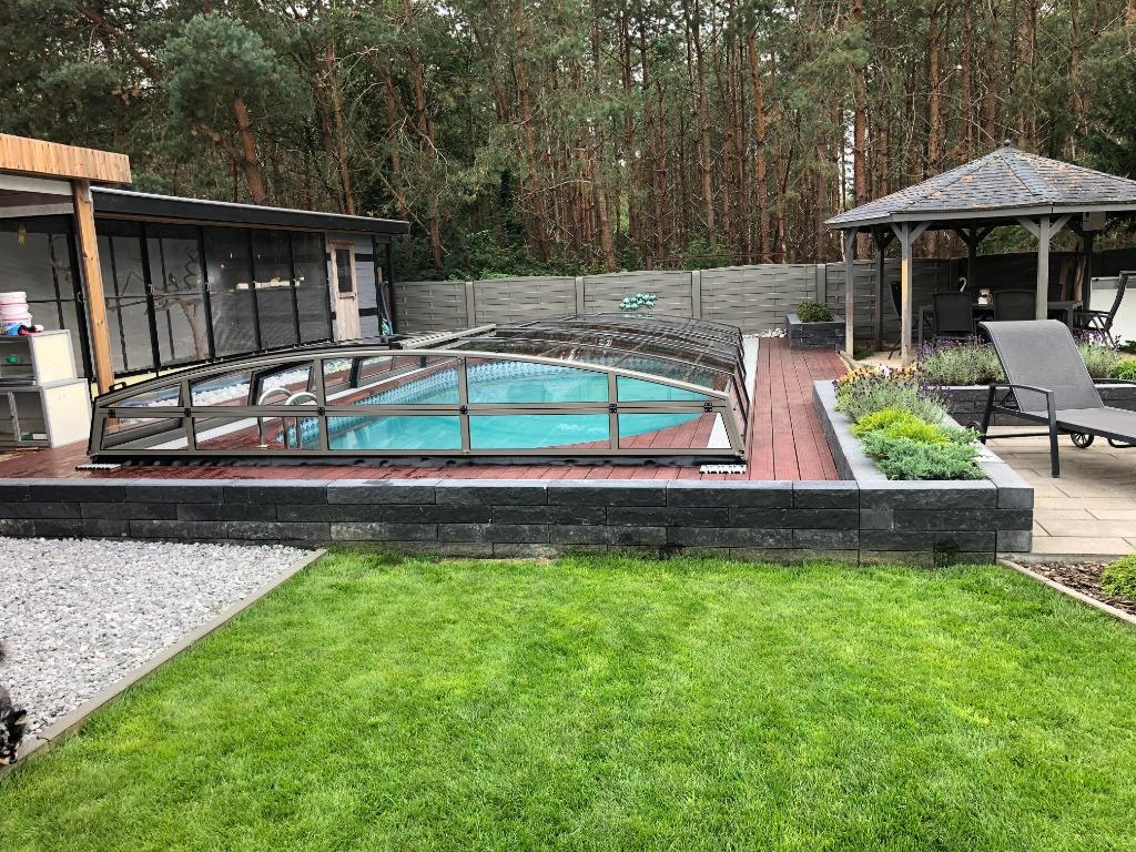 Zwembadoverkapping modern, Tuin en Terras, Zwembad-toebehoren, Gebruikt, Overige typen, Ophalen